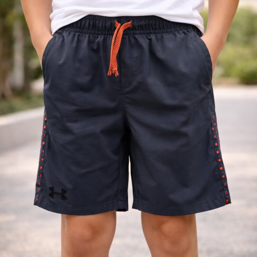 Under Armour Youth Large Heatgear Loose Fit Shorts Black/Orange